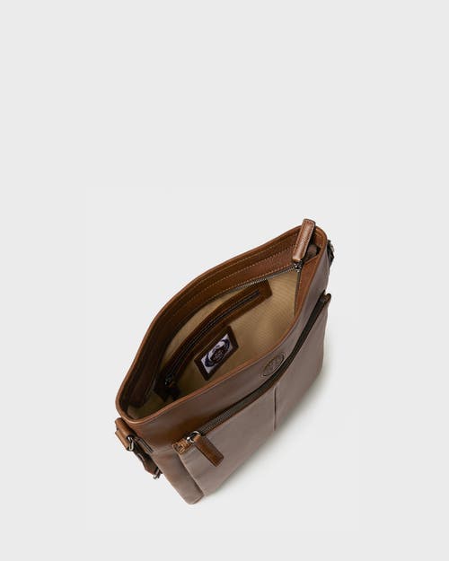 Osprey London The Compass Leather Crossbody Bag In Brown