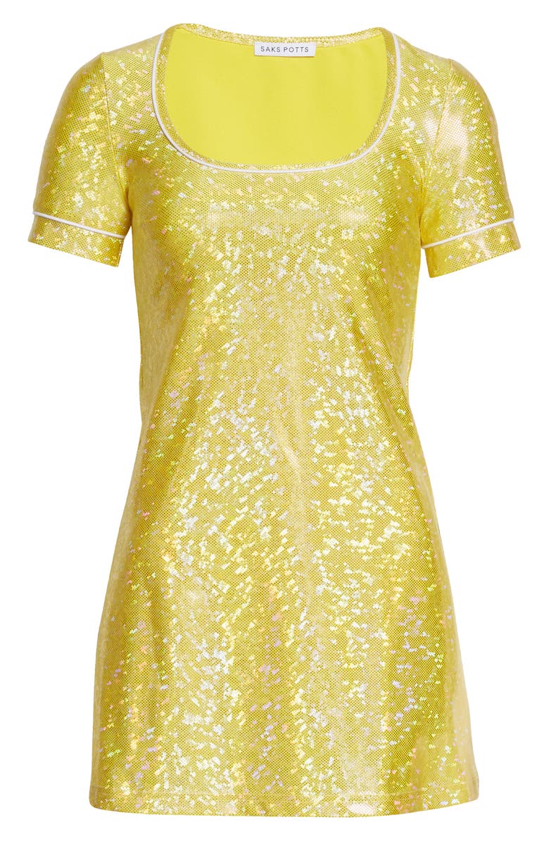 Saks Potts Beate Metallic Shift Dress, Alternate, color, 