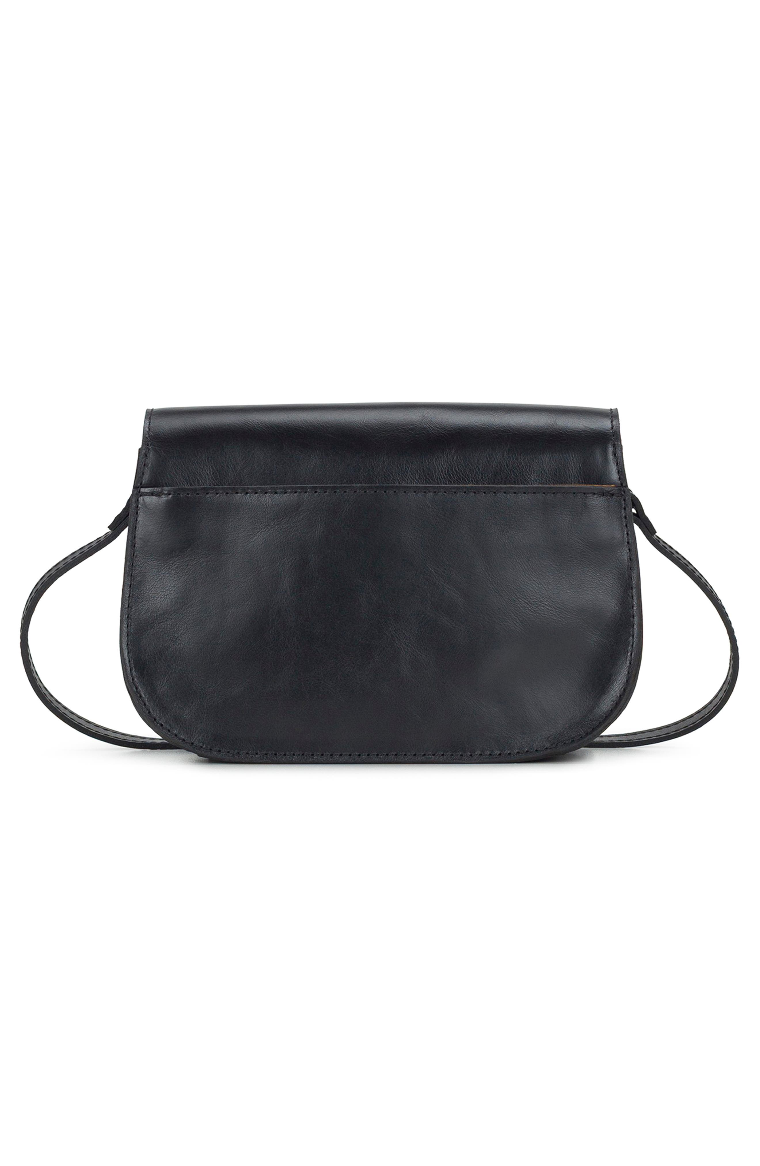 Besano Leather Crossbody Bag, Alternate, color, BLACK