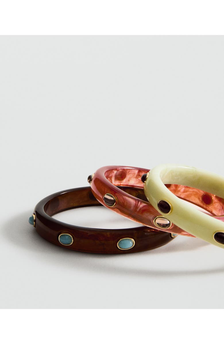 MANGO Set of 3 Assorted Resin Bracelets, Alternate, color, Brown