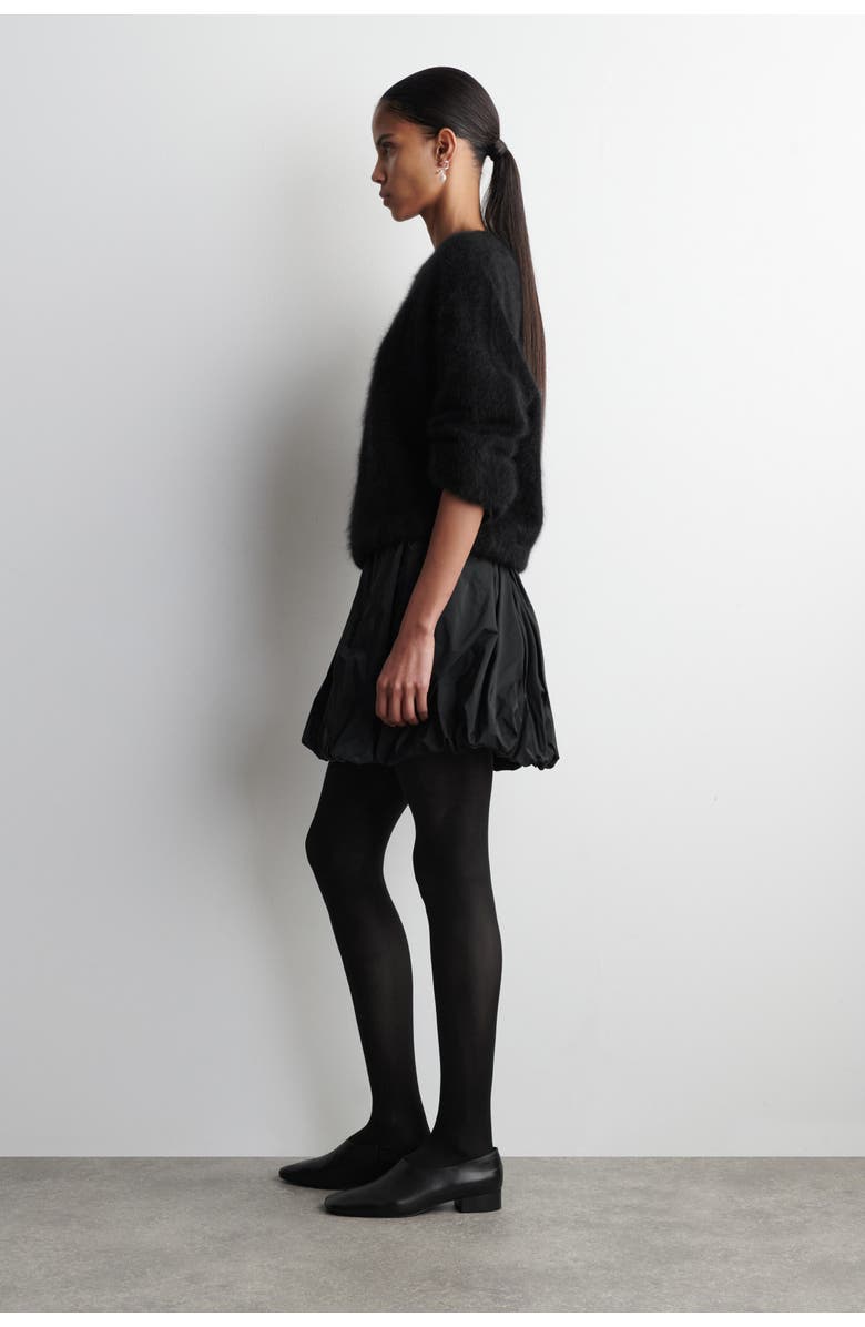 COS Bubble-Hem Mini Skirt, Alternate, color, Black