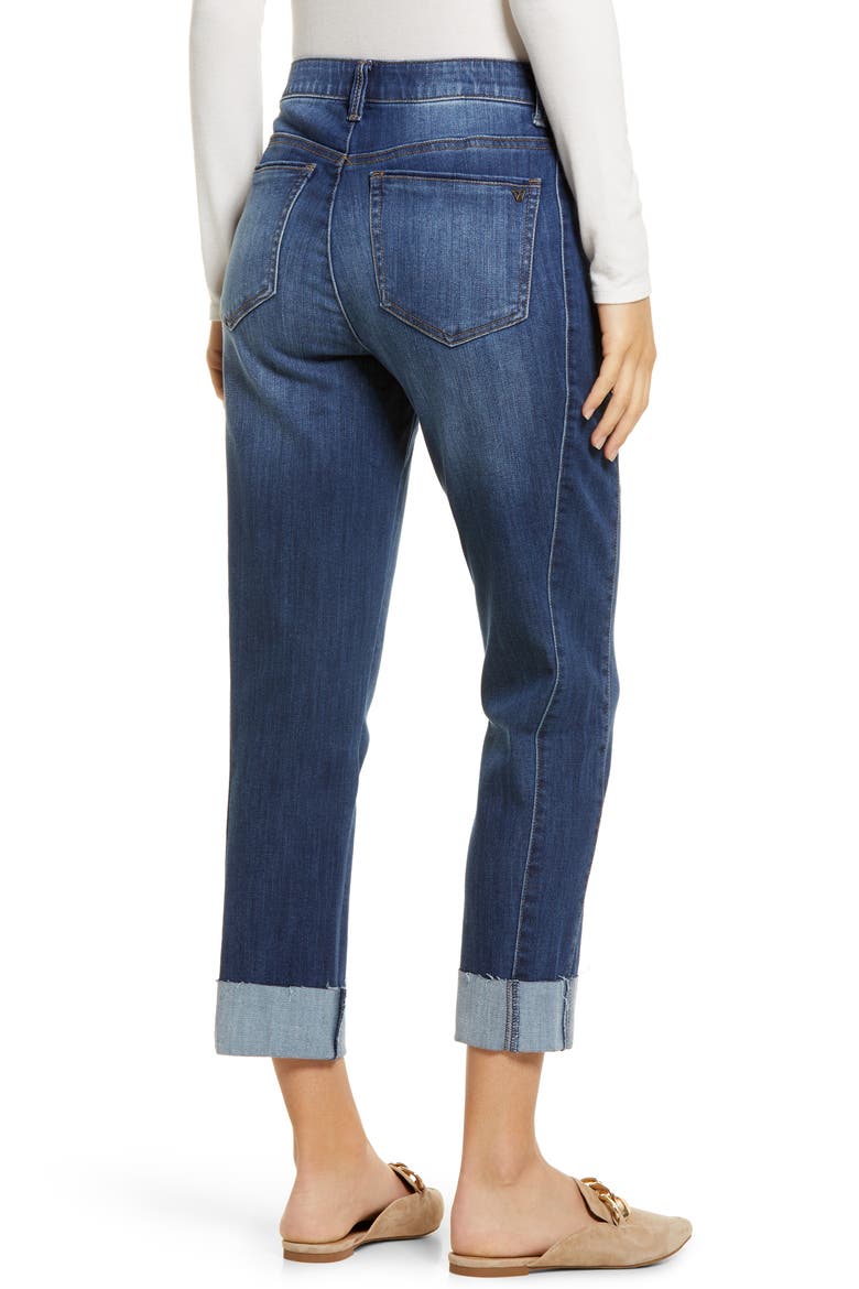 Ab-Solution High Waist Ankle Straight Leg Jeans (Nordstrom Exclusive), Alternate, color, BLUE