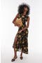 Floral Godet Hem Midi Dress