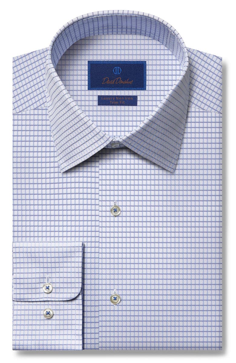David Donahue Trim Fit Non-Iron Dress Shirt, Main, color,