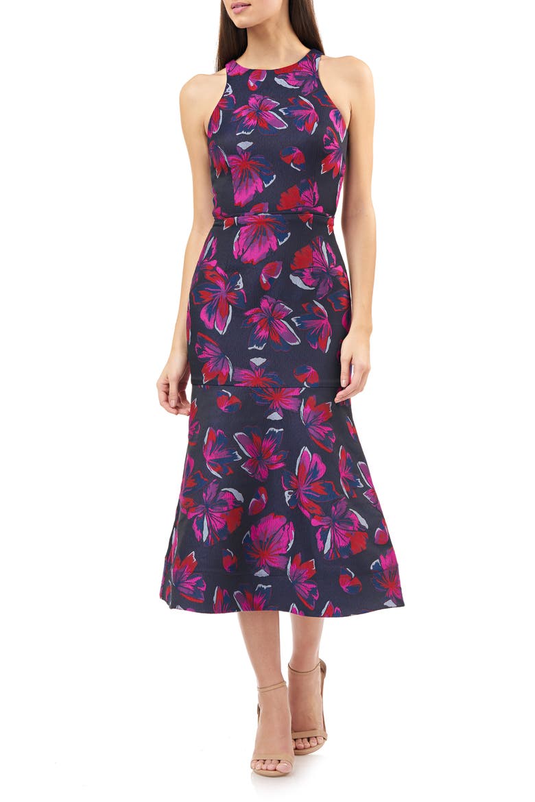 Halter Dress, Main, color, NAVY FUSCHIA
