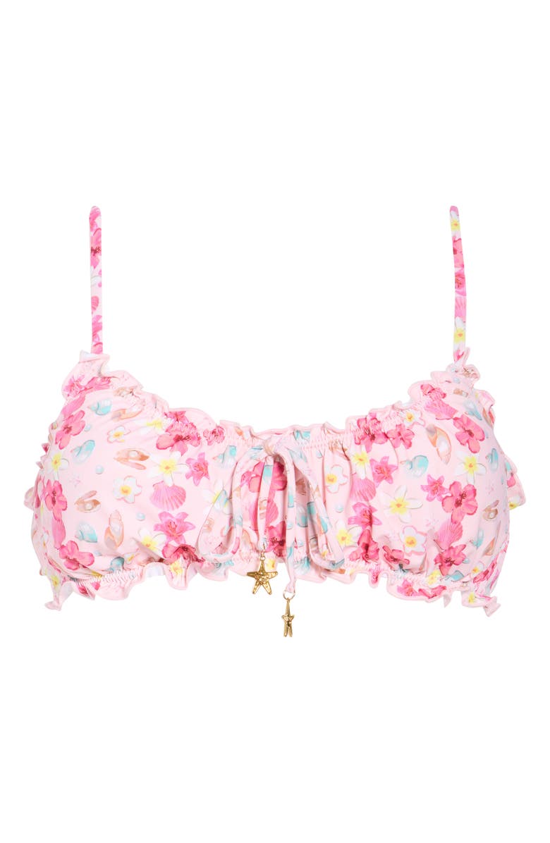 Dippin Daisys Bonita Ruffled Bikini Top, Main, color, Pink Oasis