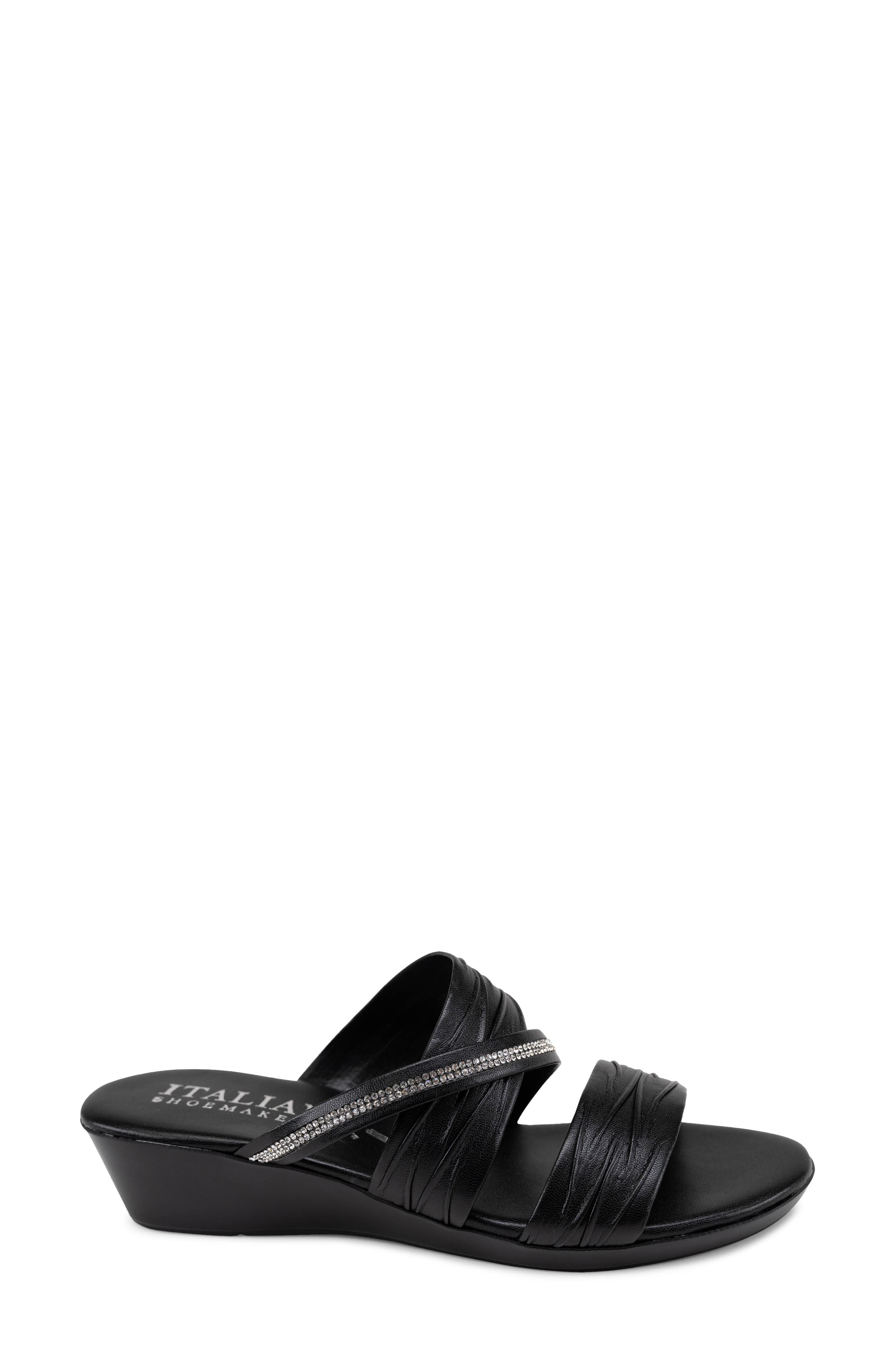 ITALIAN SHOEMAKERS Hollis Wedge Slide Sandal, Alternate, color, Black