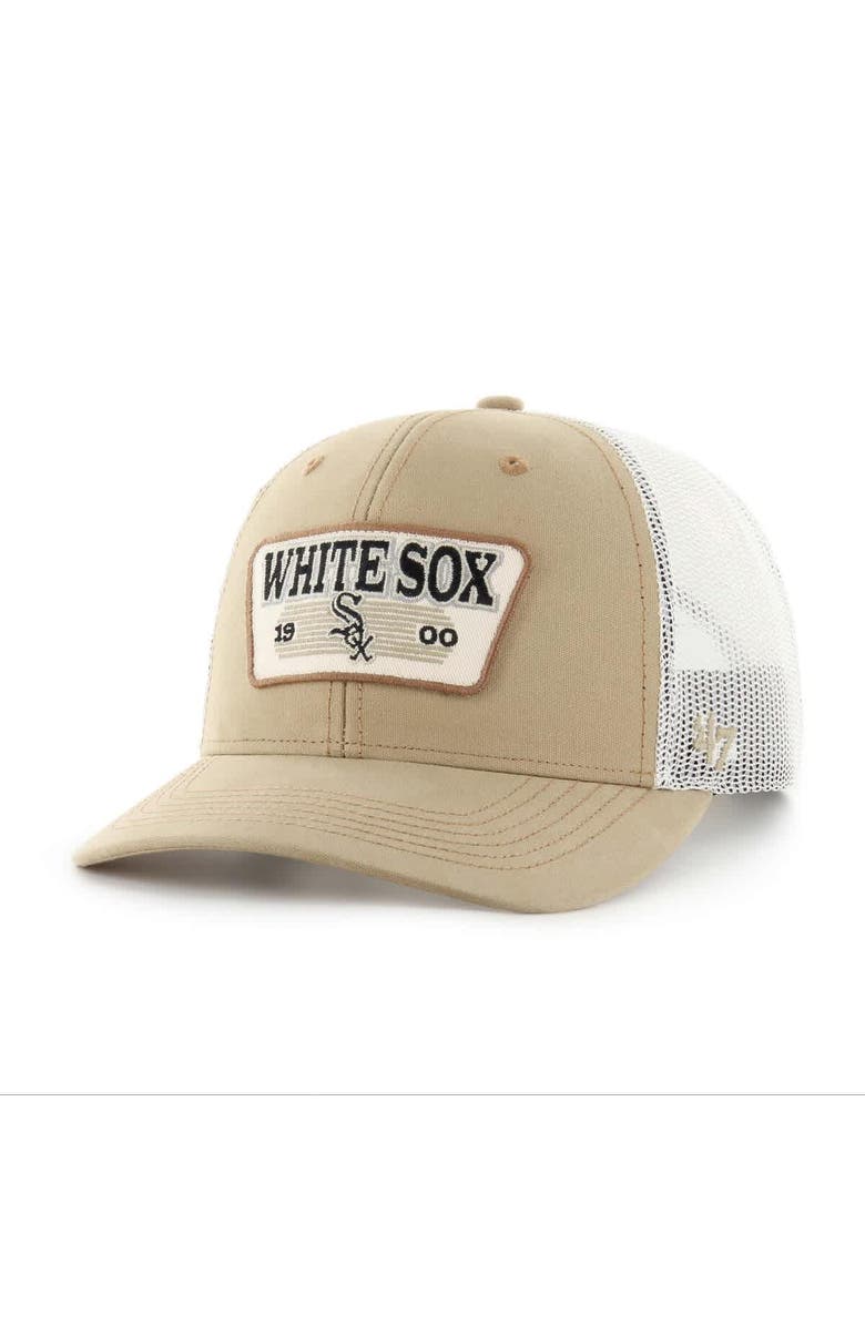 '47 Men's '47 Khaki Chicago White Sox Ridgewood Trucker Adjustable Hats, Main, color, Khaki