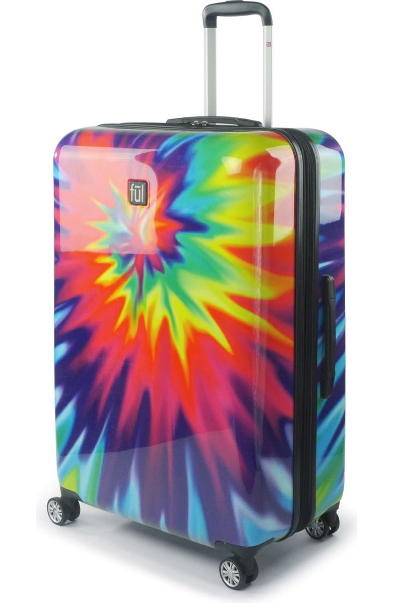 Ful Tie-dye Swirl 28 Inch Expandable Spinner Rolling Luggage Suitcase, ABS Hard Case, Upright, Alternate, color,