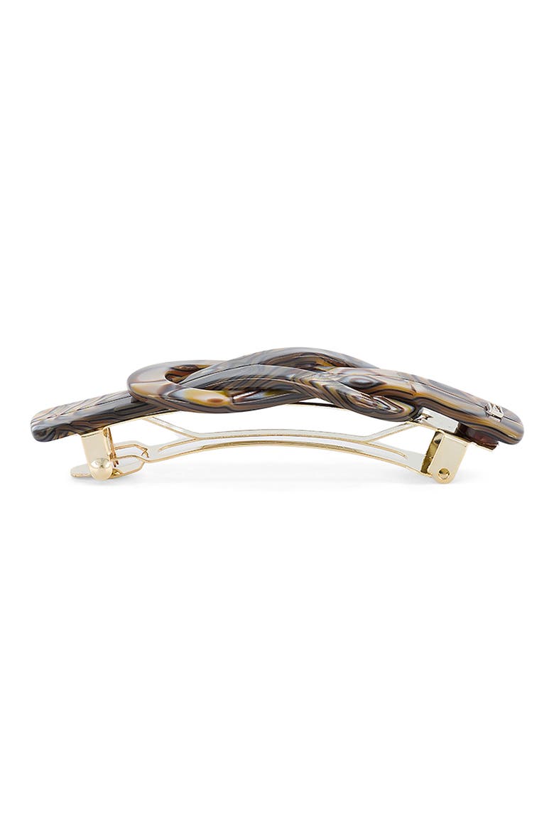 Knotty Barrette, Alternate, color, ONYX