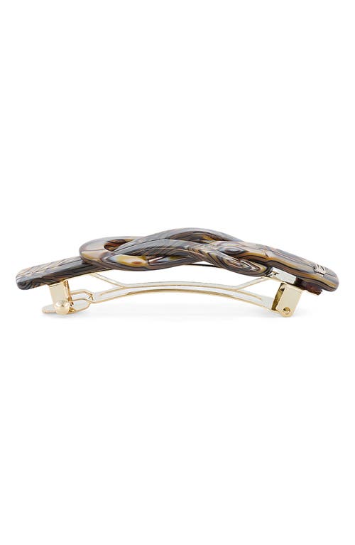 Alexandre De Paris Knotty Barrette In Brown