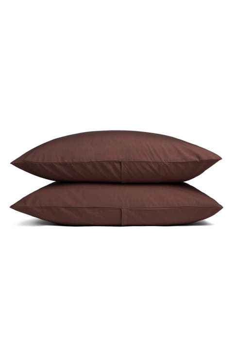 Set of 2 100% Cotton Percale Pillowcases