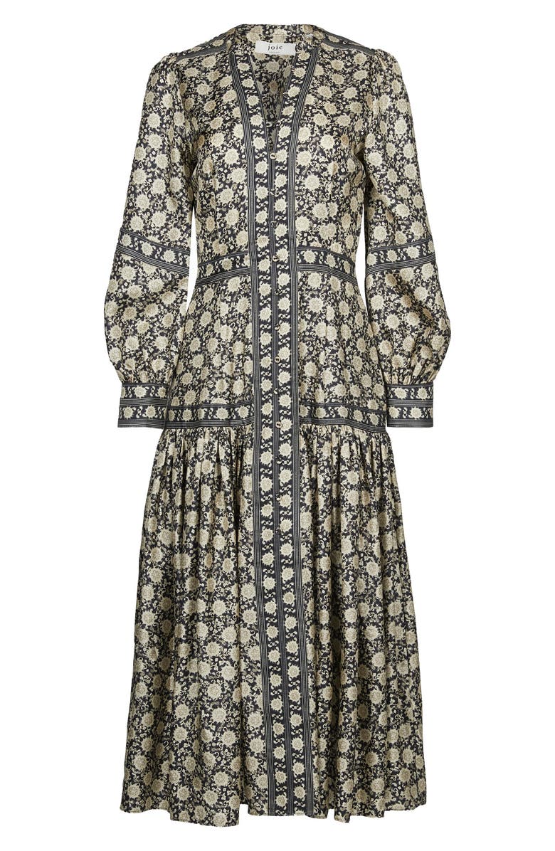 Joie Seesila Long Sleeve Silk Maxi Dress, Alternate, color, 