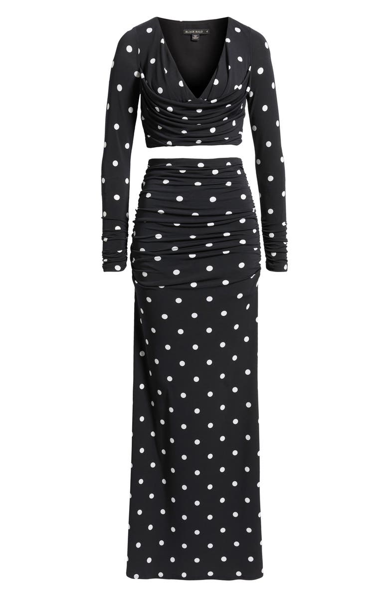 Black Halo Rafaela Two-Piece Crop Top & Maxi Skirt Set, Alternate, color, Spotlight