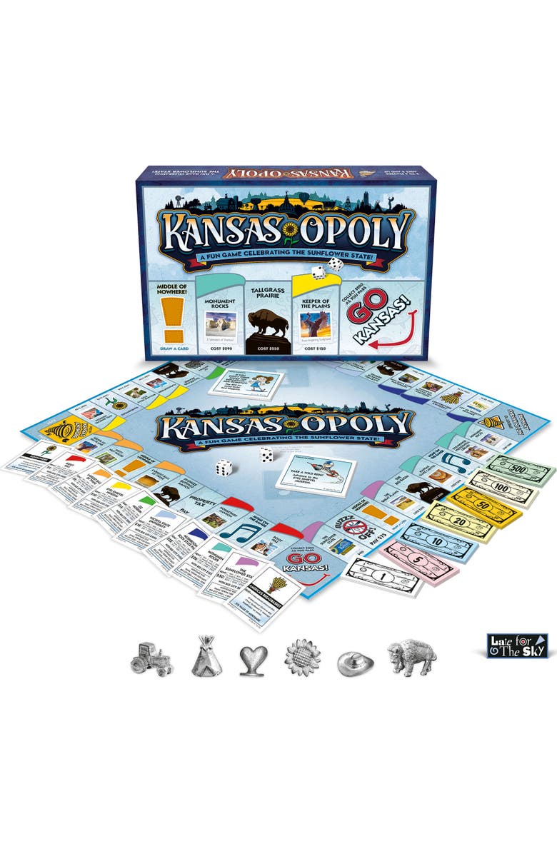 Late for the Sky Kansasopoly Monopoly Board Game, Alternate, color, Multicolored