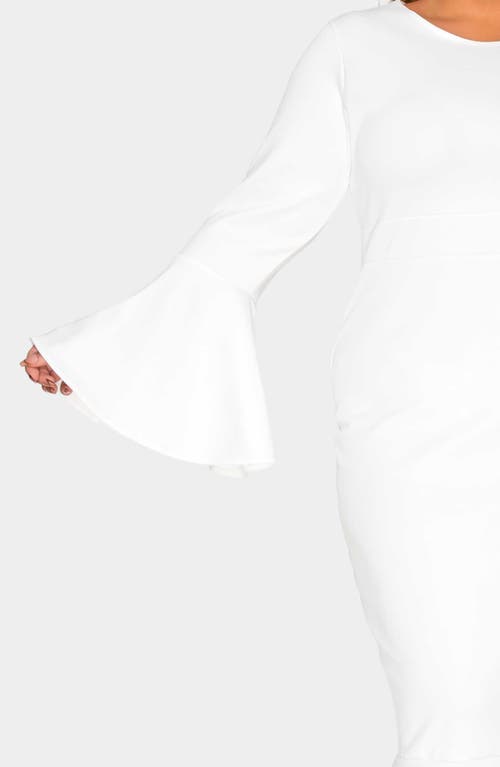 L I V D Sabrina Long Sleeve Mermaid Dress In White