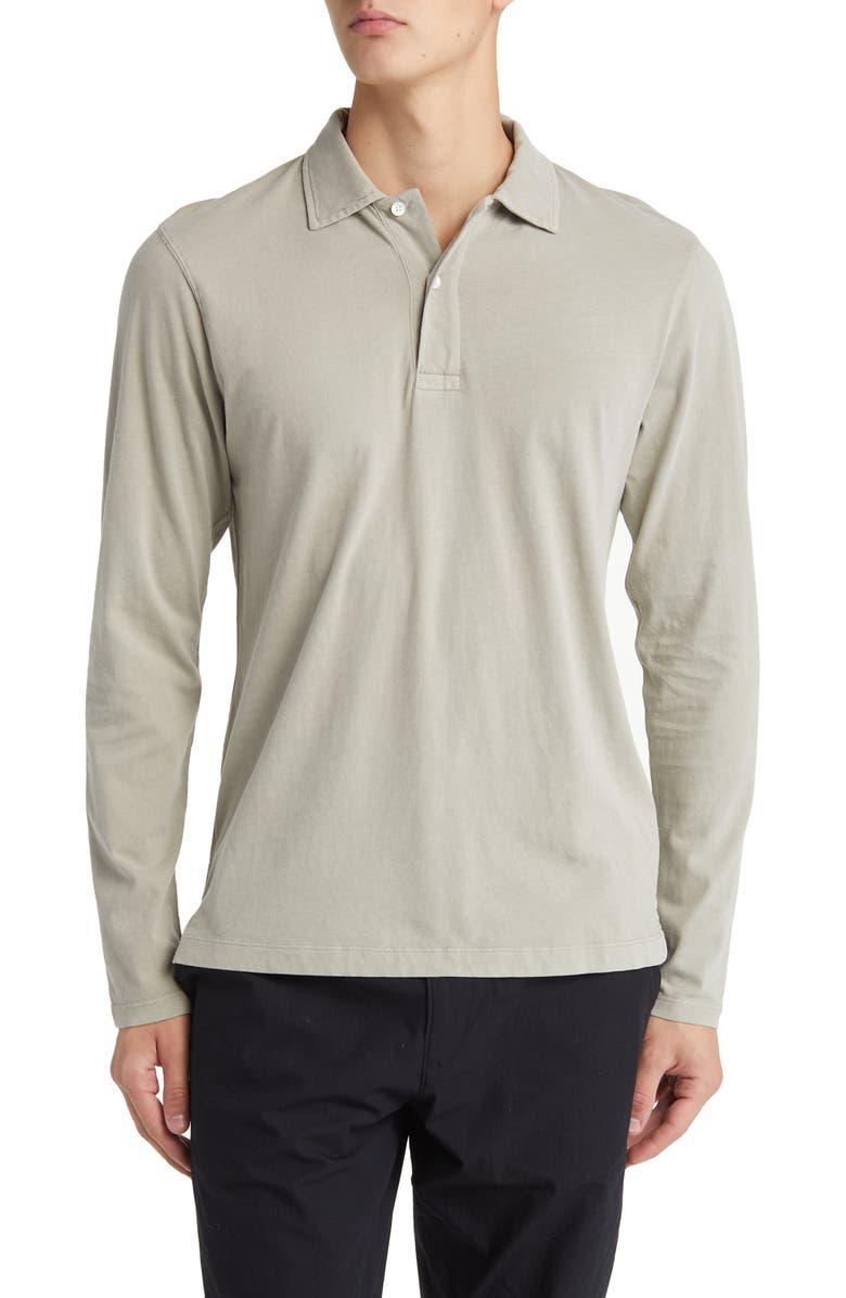 BUCK MASON Sueded Long Sleeve Cotton Polo, Main, color, 