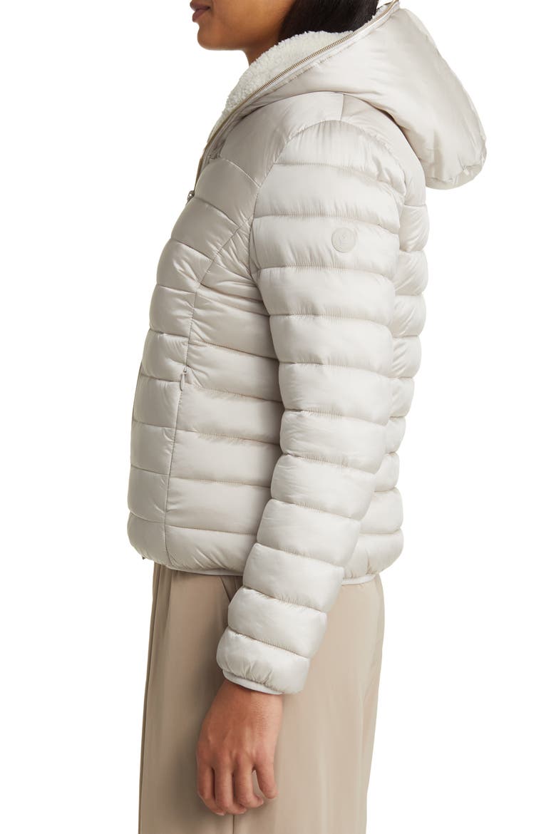 Elvira Water Resistant Hooded Puffer Jacket, Alternate, color, RAINY BEIGE