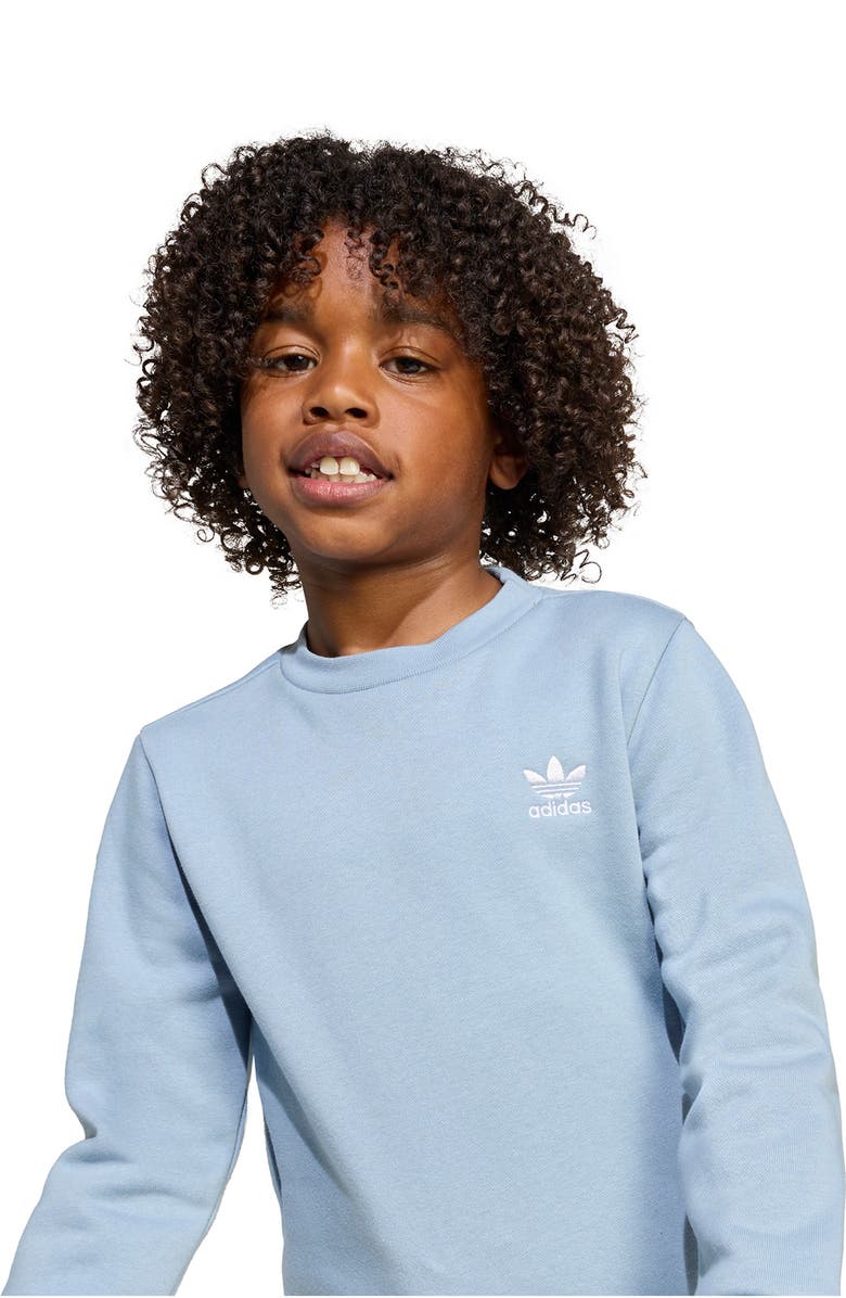 adidas Kids' Trefoil Essentials Crewneck Sweatshirt & Joggers Set, Alternate, color,