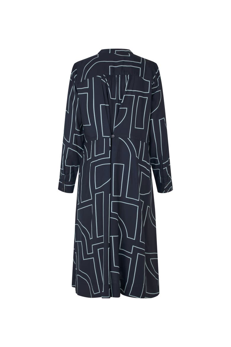 Nataly Long Sleeve A-Line Midi Dress, Alternate, color, Navy Blazer