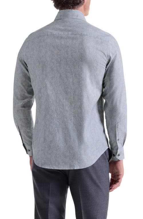 Bugatchi Alvin Trim Fit Shadow Paisley Cotton Button-up Shirt In Gray