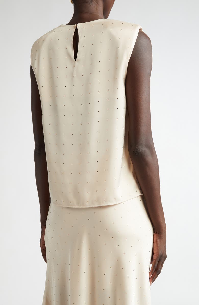 ST. JOHN Crystal Embellished Sleeveless Top, Alternate, color, Putty