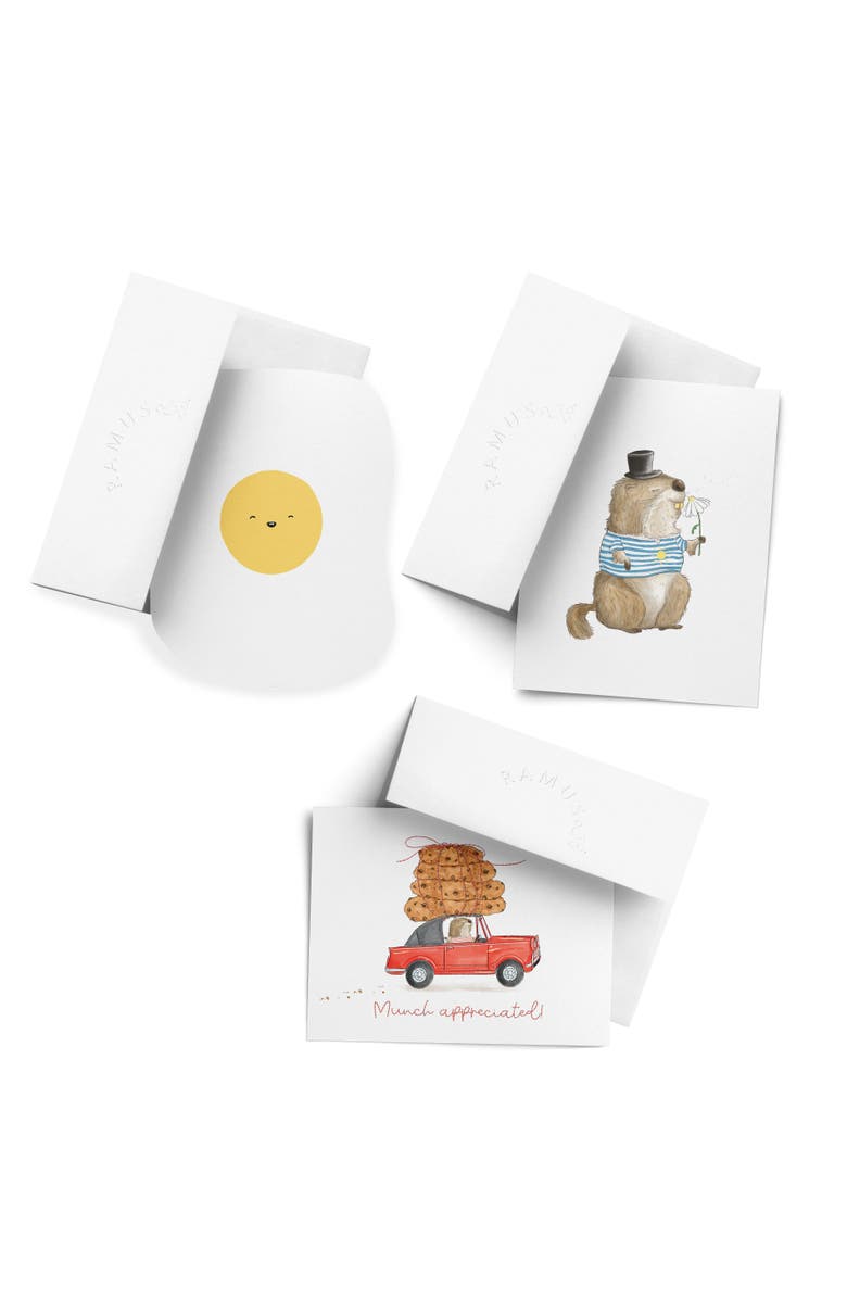 Ramus & Co Munch Appreciated, Egg Card, Groundhog Sunshine Winter/Thank You Greeting Card Pack Sets, Main, color, Multi-Pack
