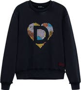 Desigual Heart Embroidered Cotton Graphic Sweatshirt