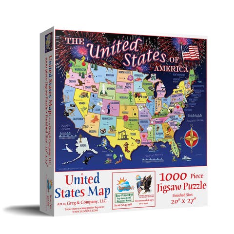 United States Map 1000 piece Jigsaw Puzzle for Adults
