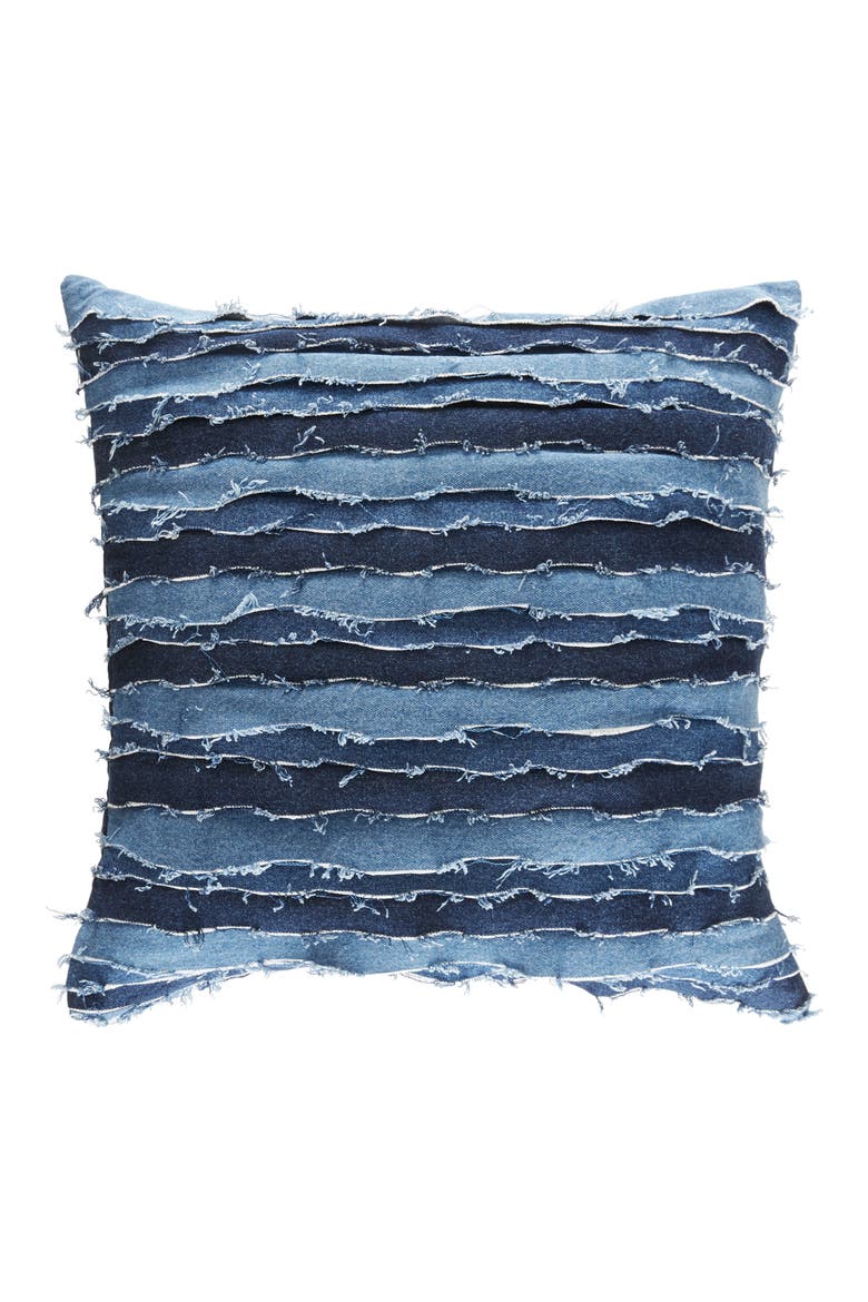 Destroyed Denim Accent Pillow, Alternate, color, DENIM BLUE