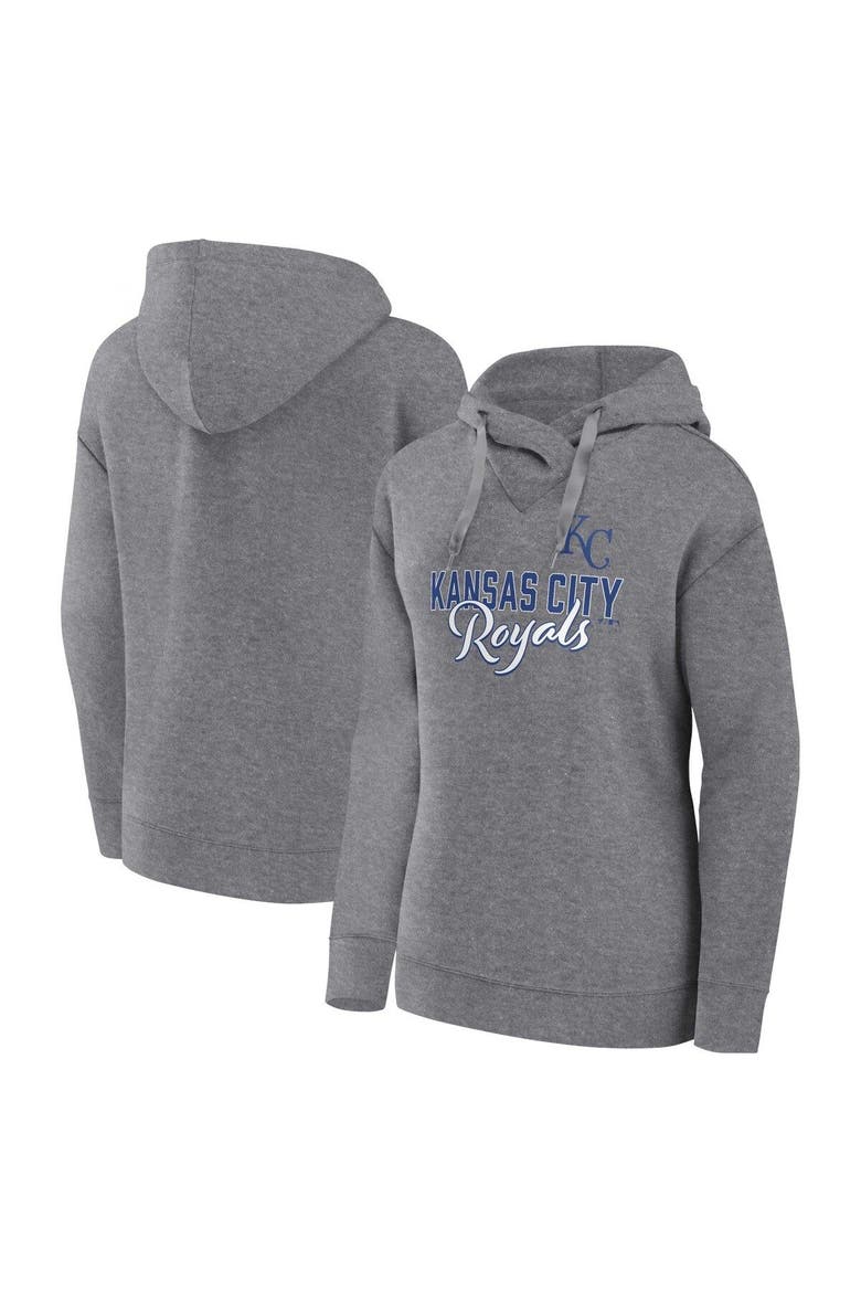 Women's Profile Heather Gray Kansas City Royals Plus Size Pullover Hoodie, Main, color, Heather Gray