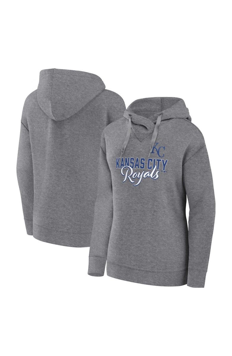 PROFILE Women's Profile Heather Gray Kansas City Royals Plus Size Pullover Hoodie, Main, color, Heather Gray