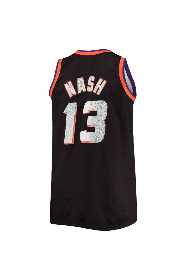 Men's Mitchell & Ness Steve Nash Black Phoenix Suns Big & Tall 1996/97 NBA 75th Anniversary Diamond Swingman Jersey, Alternate, color, Black
