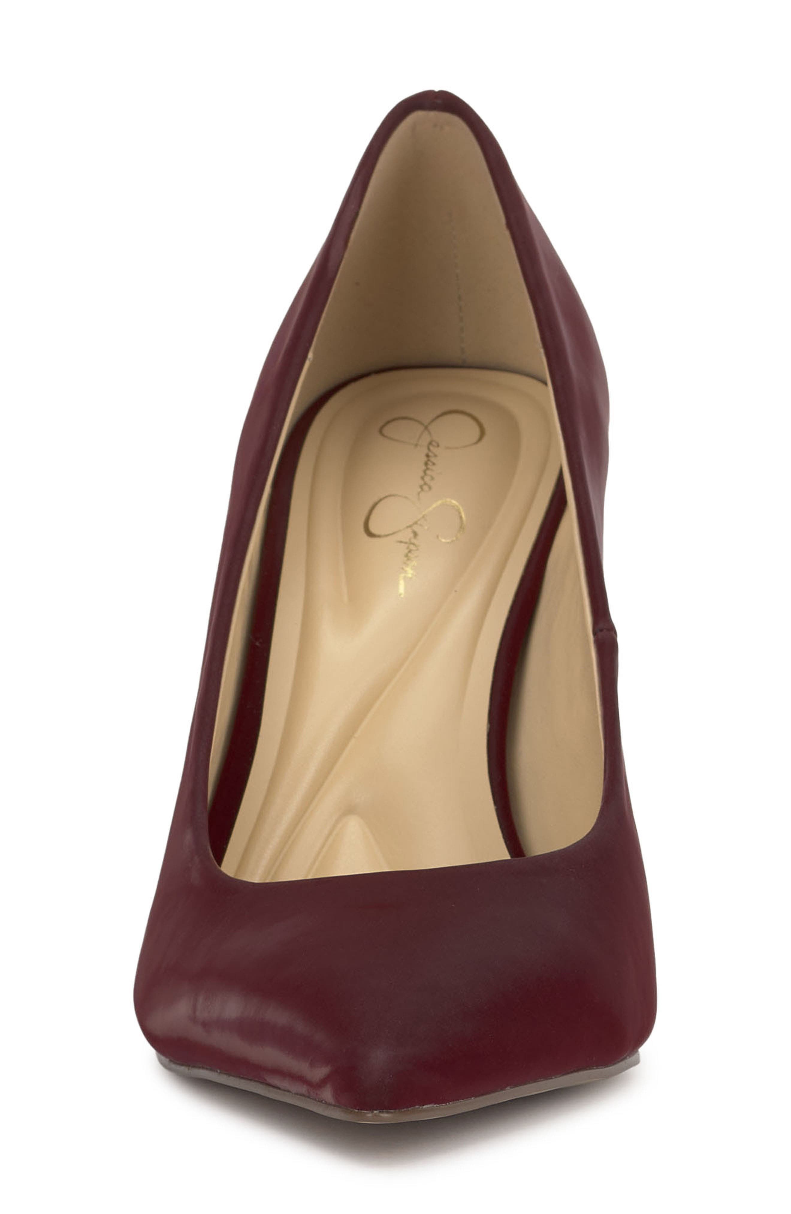 Kheloe Pointed Toe Pump, Alternate, color, DARK CHERRY SATNLL