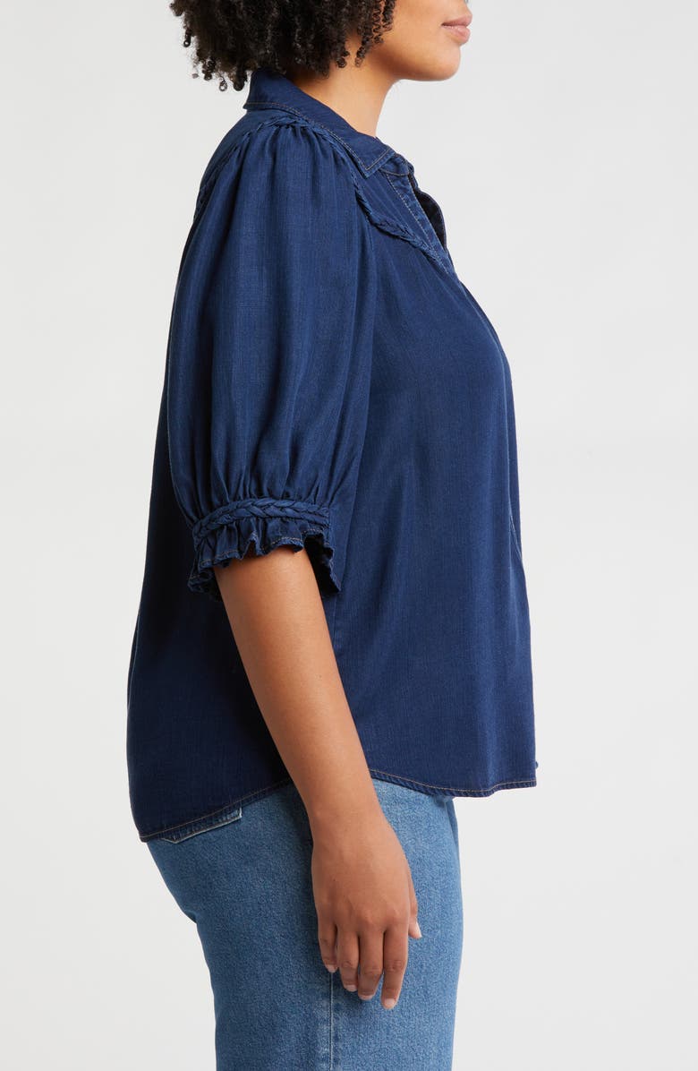 Wit & Wisdom Blouson Sleeve Western Button-Up Shirt, Alternate, color, 