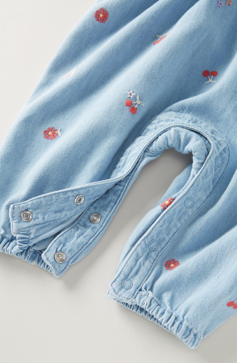 Embroidered Denim Bubble Romper
