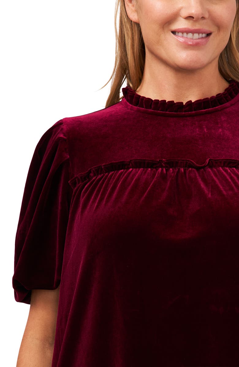 CeCe Ruffle Velvet Dress, Alternate, color, 