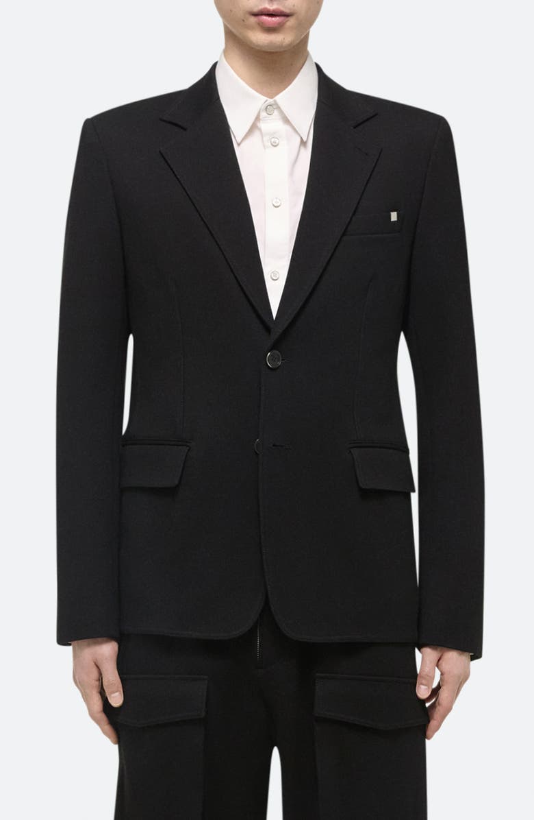Helmut Lang Zip Classic Ponte Knit Blazer, Main, color, Black