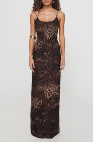Princess Polly Knox Leopard Maxi Cocktail Slipdress