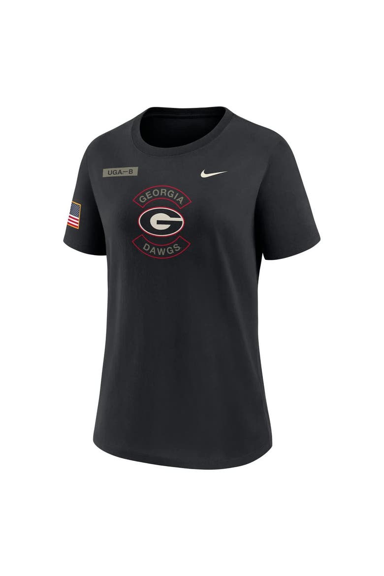 Women's Nike Black Georgia Bulldogs 2025 Military Appreciation Dri-FIT T-Shirt, Alternate, color, Black