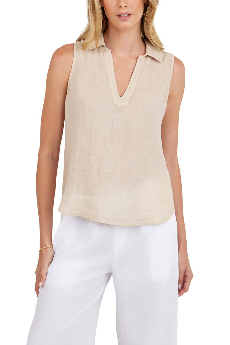 Sleeveless Linen Top, Main, color, LINEN SAND