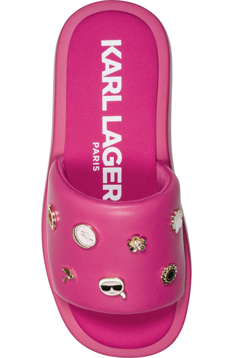 KARL LAGERFELD PARIS Opal Macaron Platform Wedge Slide Sandal, Alternate, color, Hot Pink