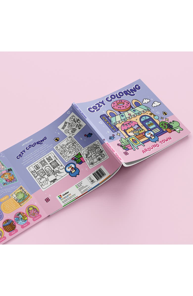 Art Maker Cozy Coloring, Around Town, 128 Page Adult Coloring Book, Alternate, color,