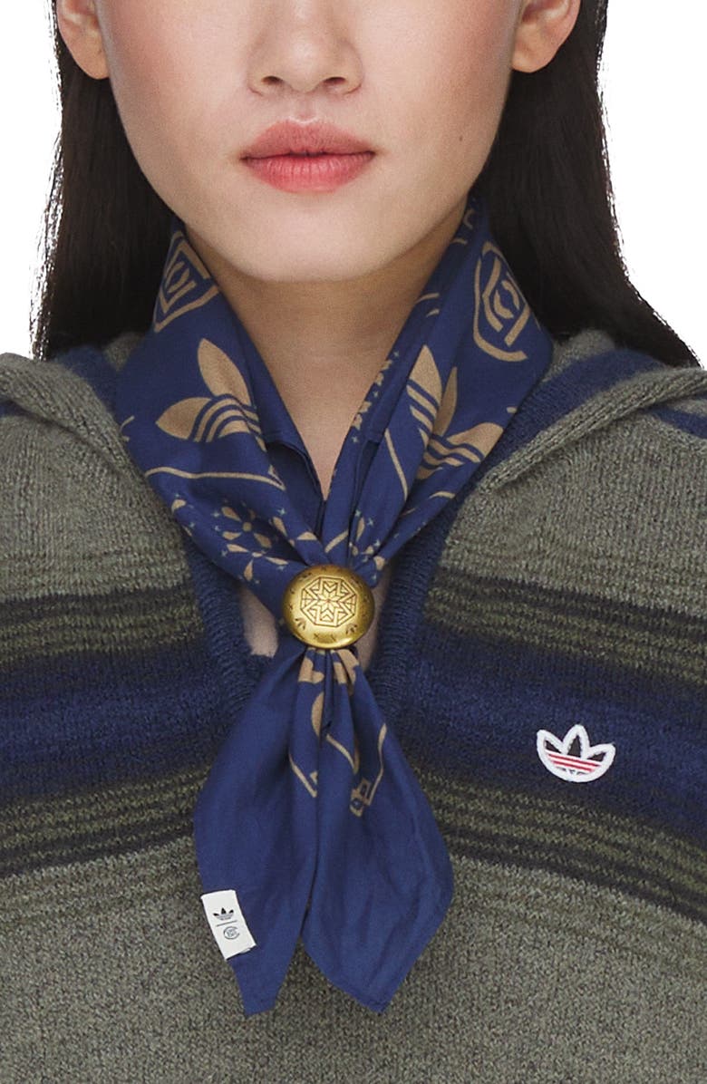 adidas Originals x CLOT Cotton Bandana, Alternate, color, Tech Indigo/ Cardboard