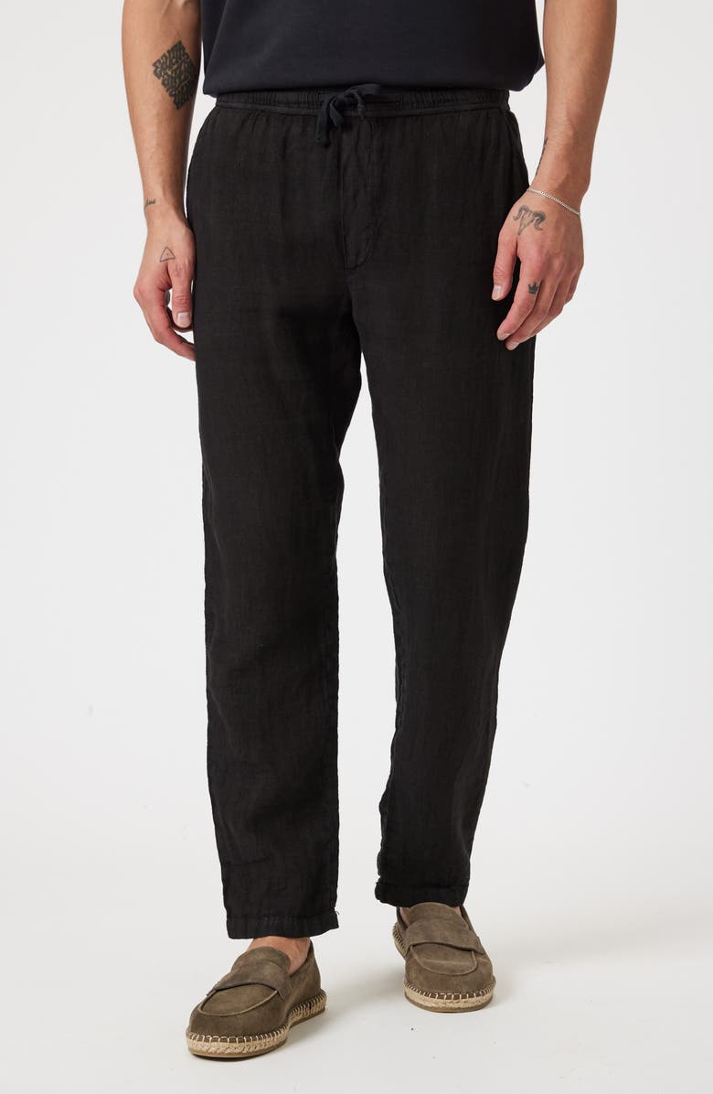Mavi Jeans Tie Waist Linen Pants, Main, color, Black