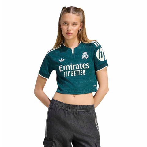 Women's adidas Green Real Madrid 2026/27 Away Cropped Replica Jersey