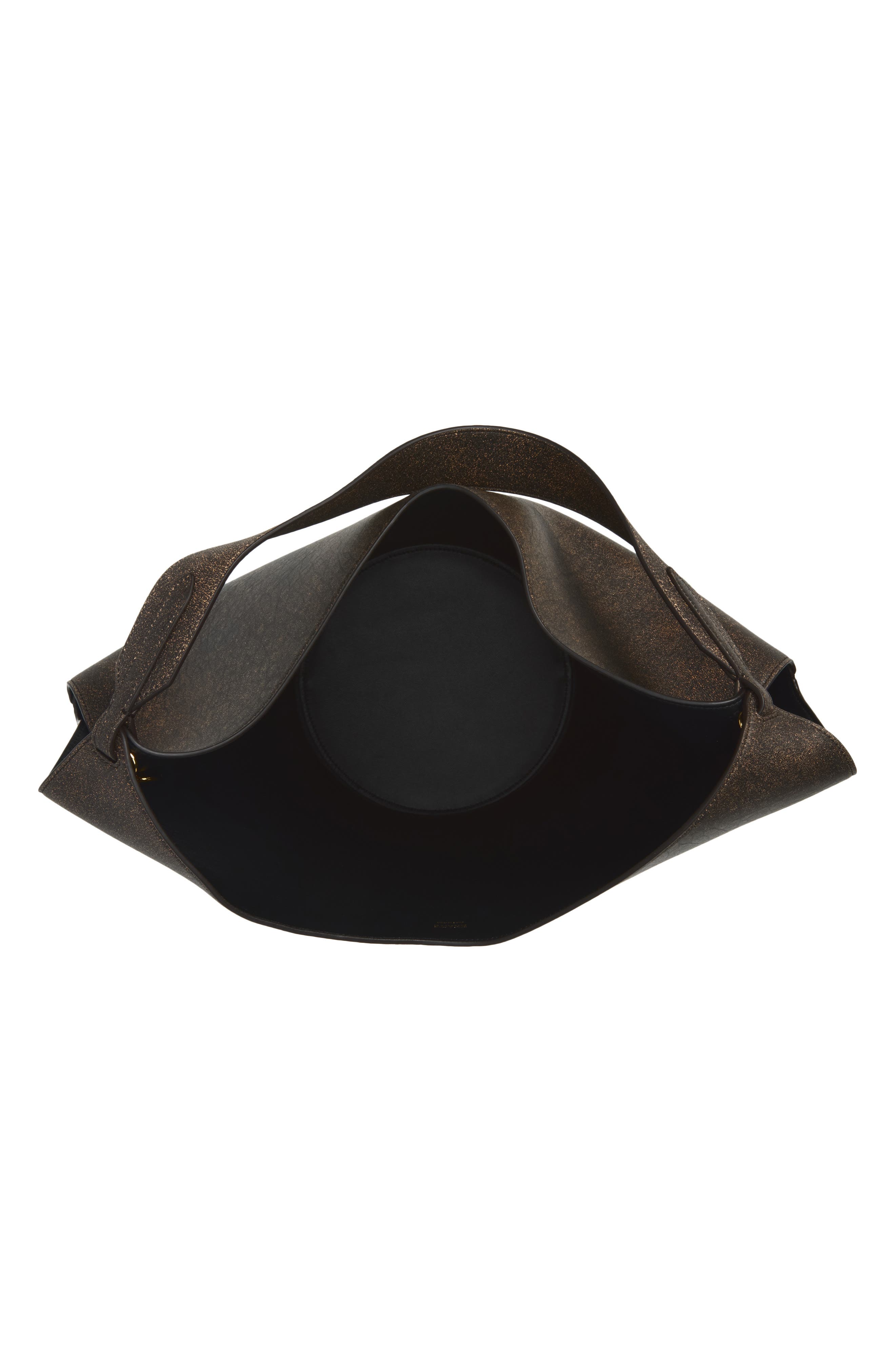 Small Lotus Leather Tote, Alternate, color, NATURAL/ BLACK