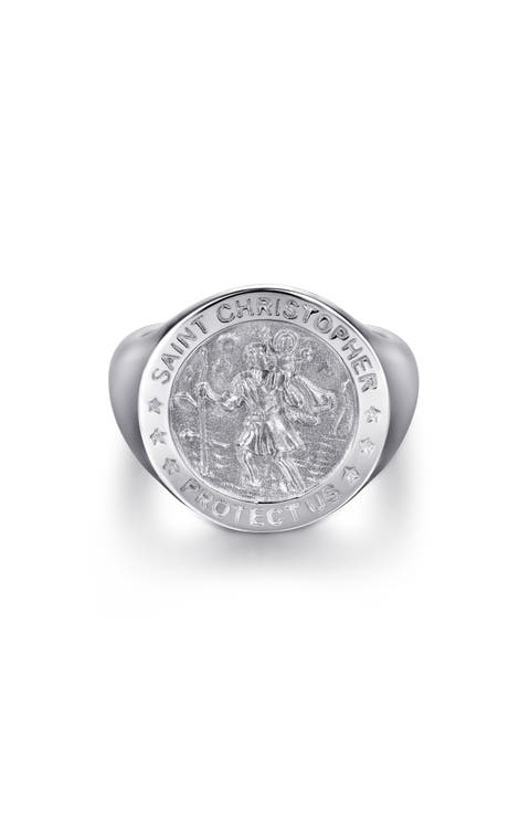 Men's Saint Christopher Signet Ring