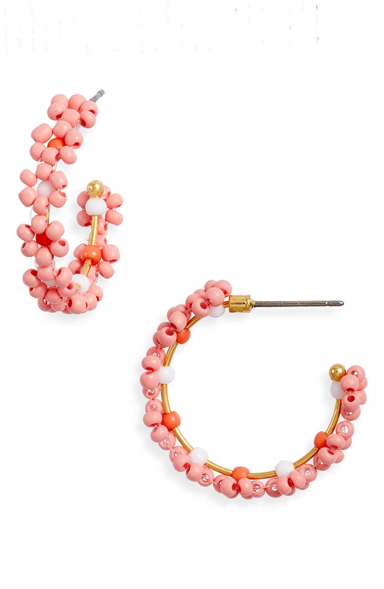 Madewell Flower Power Hoop Earrings, Main, color,