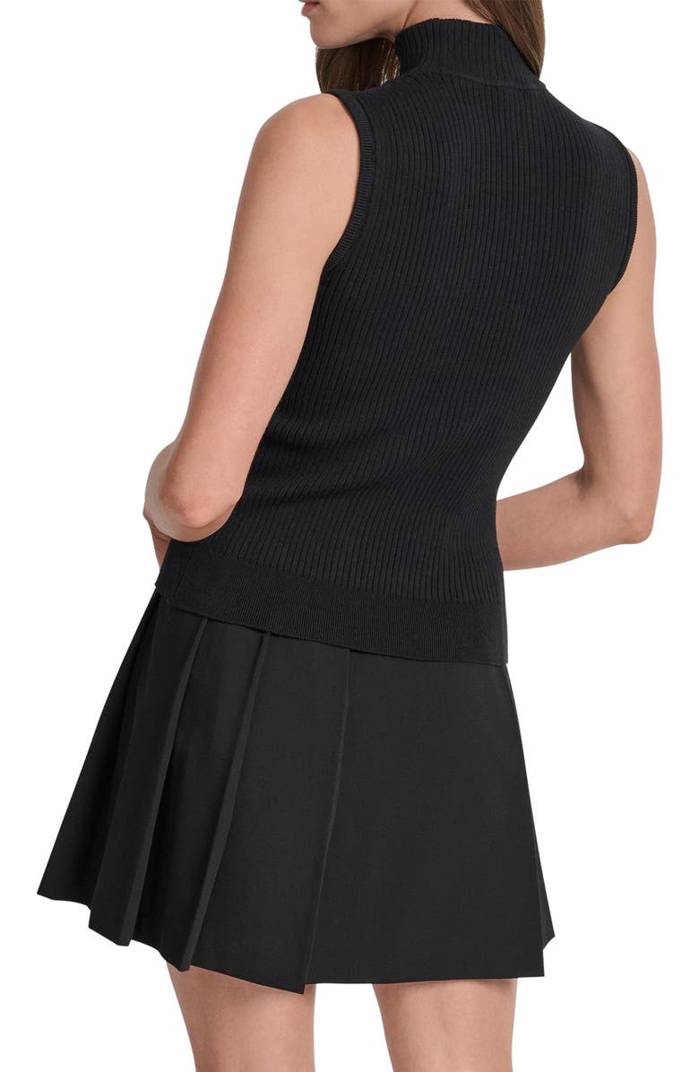 DKNY Sleeveless Mock Neck Sweater, Alternate, color, Black